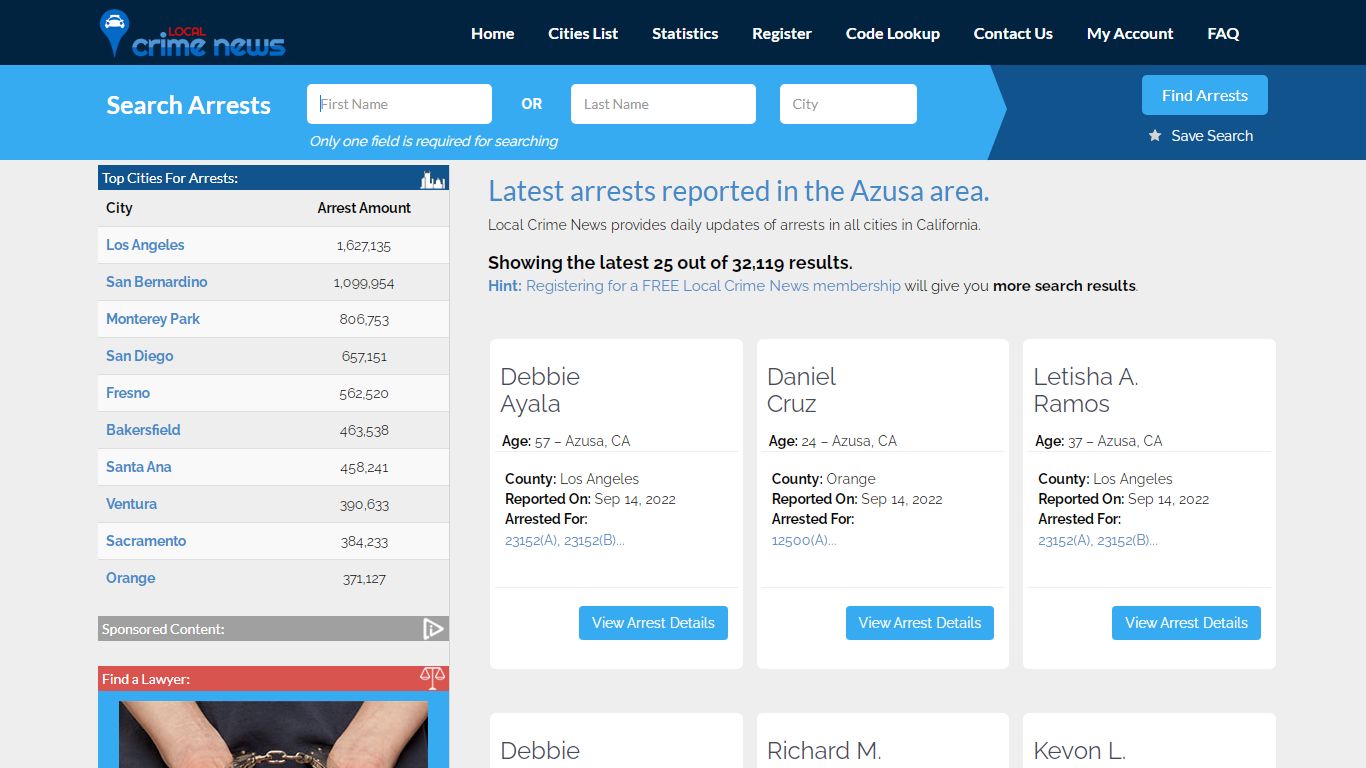 Azusa California Arrest Records | Local Crime News